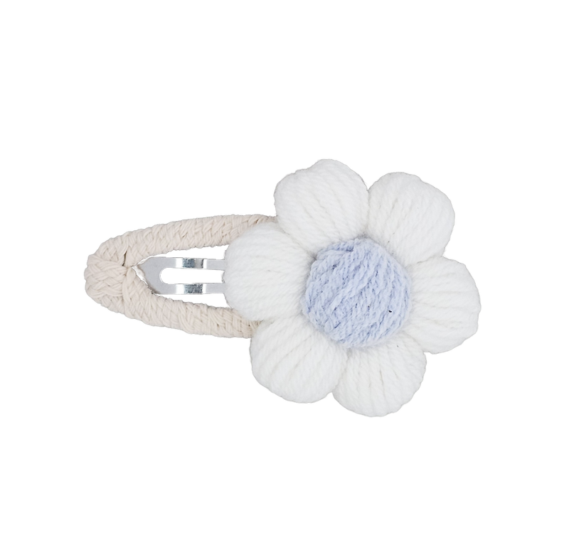 Crochet Hair Clip | Puff Daisy | Cornflower