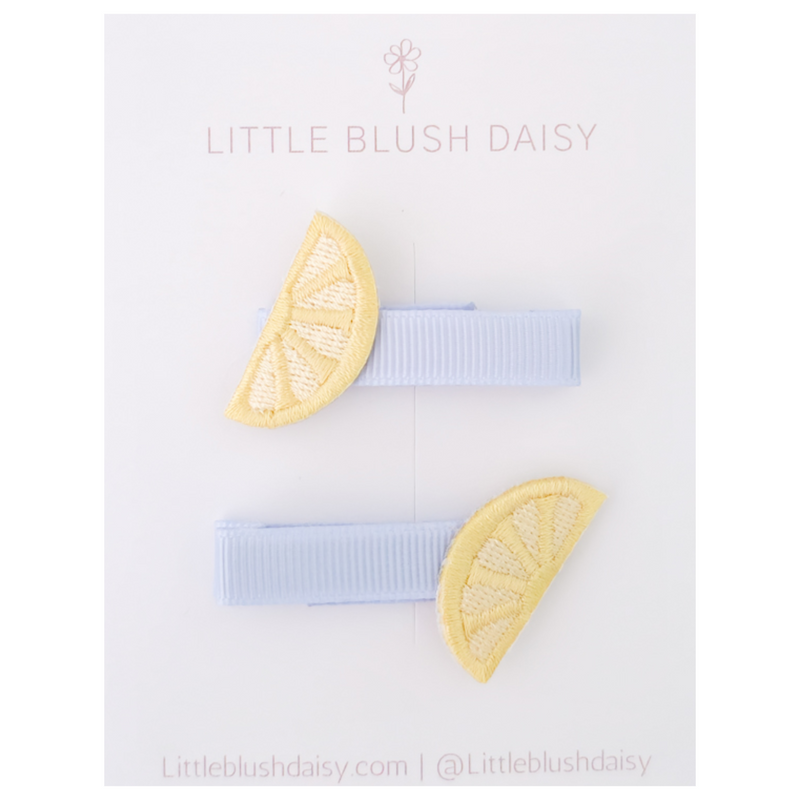 Fully Lined Hair Clip | Lemon