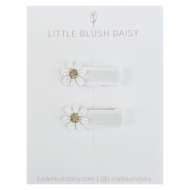 Mini Fully Lined Hair Clip | Lace Daisy