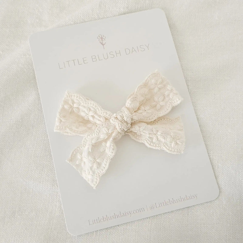 Cream DitsyLittle Blush DaisyBow | Cream Ditsy