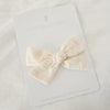 Embroidered Cream Floral Bow Clips