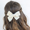 Cream floral bow