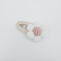 Crochet Hair Clip | Puff Daisy | White