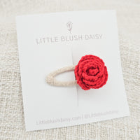 Crochet Hair Clip | Red Rosie