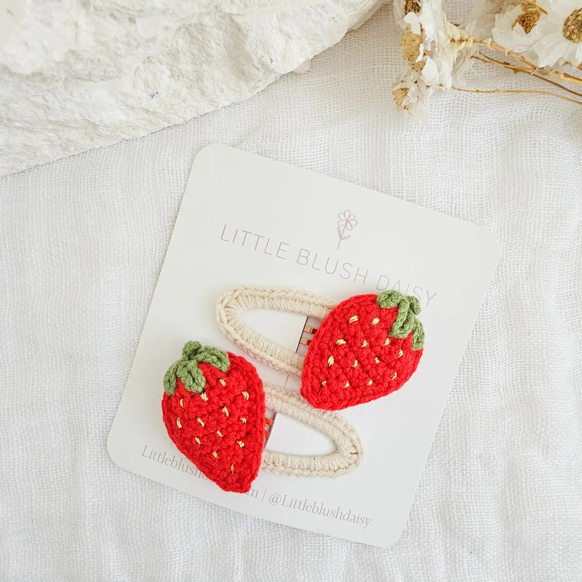 Crochet Hair Clip | Strawberry Hair Clip