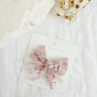 Lace Bow Hair Clip Little Blush Daisy