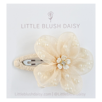 Hair Clip | Pearl Organza Flower