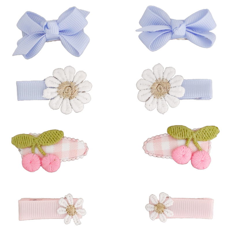 Cherry bouquet mini hair clip